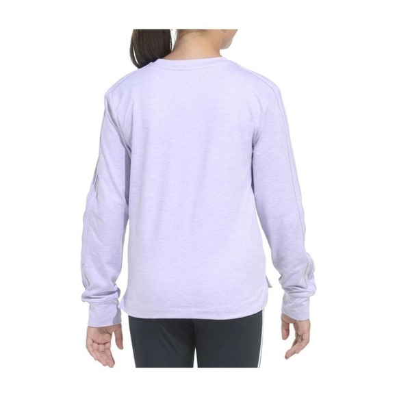 New Adidas Girls Long Sleeve Top Lavender Athletic Activewear Shirt YXL - Picture 2 of 4
